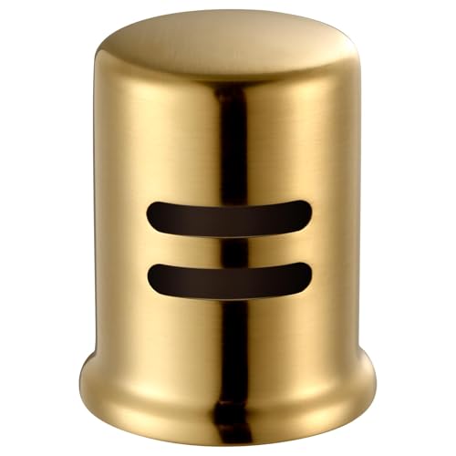 Dishwasher Air Gap Cover for Kitchen Solid Brass Air Gap Cap with Skirted Design Dishwasher Overflow Vent Cap Replacement Only Brushed Gold