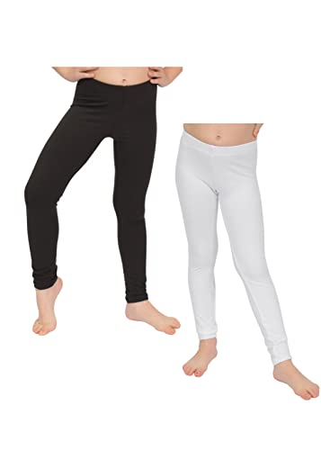 Girl's 2 Pack Oh So Soft Footless Leggings | Stretchy | Size 2-14