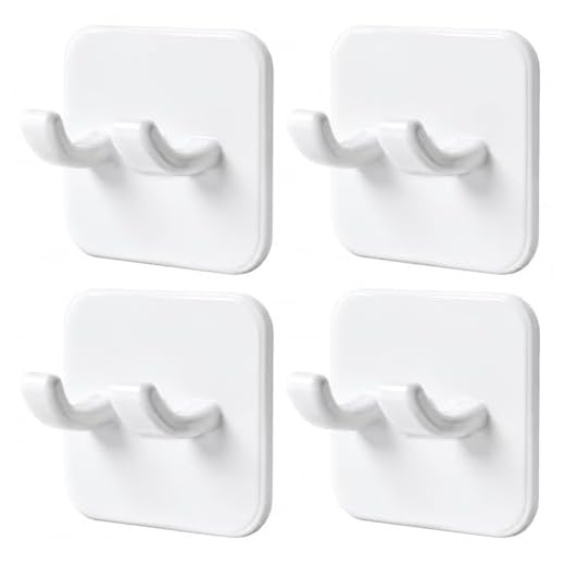 Shower Razor Holder, Strong Adhesive Waterproof Hooks for Shower Wall, 4PCS Heavy Duty Hooks for Razor, Towel, Loofah, Keys and Shower Accessories, No Drill Removable Hooks for Tile Glass Metal