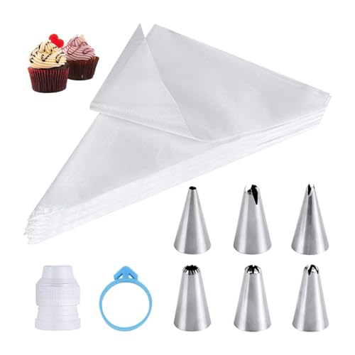 OHREN 100 Bolsas de Pastelería Desechables para Decorar Pasteles y Galletas, Accesorios para Decoración de Pasteles