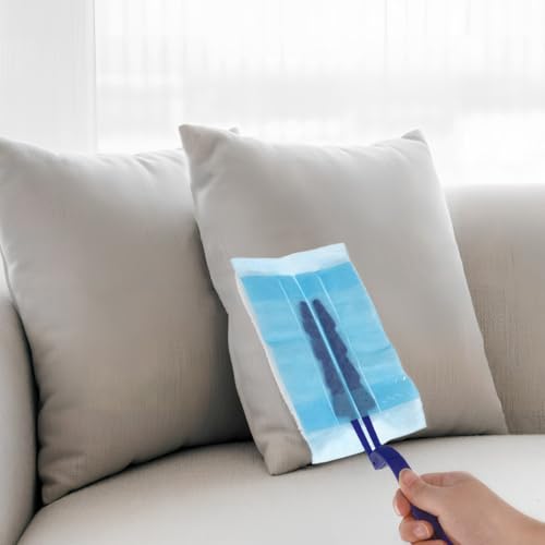 Image of GLEAVI Disposable Electrostatic Duster with 30 Replacement Refills and Ergonomic Handle Compact Cleaning Brush for Furniture Windows Sofas Car Interiors