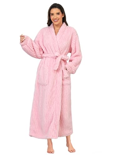 Image of Women Long Plush Fleece Bath Robe