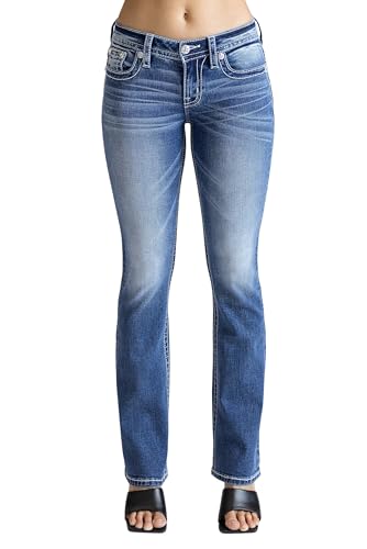 Miss Me Women's Diamond Dreamcatcher Applique Mid-Rise Bootcut Jeans2
