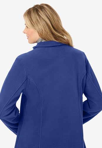 Woman Within Plus Size Hooded A-Line Fleece Coat4