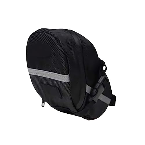 GRIRIW Multi Functional Bike Seat Bag Durable Saddle Bag with Quick Detachable Design and Reflective Straps for Mountain and Road Cycling Black
