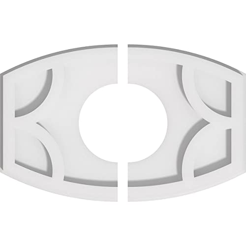 Image of Ekena Millwork CMP12X8KY2-04000 Kailey Architectural Grade PVC Contemporary, Two Piece Urethane Ceiling Medallions 12 inchW x 8 inchH x 4 inchID x 6 1 /2 inchC x 1 inchP