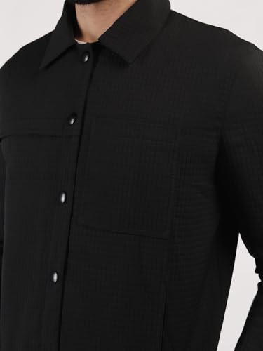 Image of CHKOKKO Men's Fleece Solid Winter Wear Regular Fit Standard Length Jacket