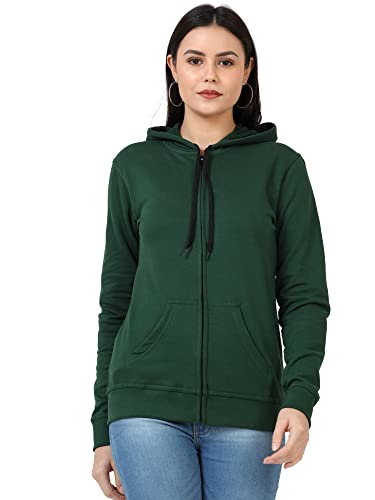 Image of Ideation Women's Cotton Full Zipper Sweatshirt Hoodies with Kangaroo Pocket