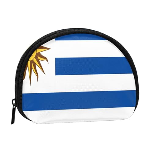 Portable Coin Purse Uruguay-Flag Mini Zippered Money Pouch Card Holder