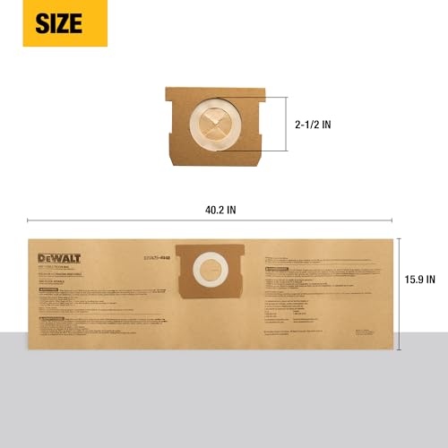 3 Pack DEWALT Dust Bag DXVA25-4040, for 4 Gallon Wet/Dry Vacuum, Disposable Filter Bag Compatible with DEWALT DXV04T - image 2