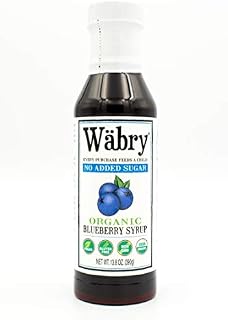 Wäbry Organic Syrup (Blueberry, No Sugar Added) 13.8 oz BPA-Free Plastic, Sweetened