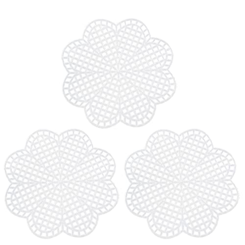 Image of JCBIZ Plastic Canvas 10pcs Little Plum Blossom Shape Plastic Canvas 78mmx1mm for DIY Crafts Embroidery, Cross Stitch, Knit and Crochet Project