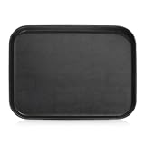 New Star Foodservice 24975 Non-Slip Tray, Plastic, Rubber Lined, Rectangular, 12 x 16 inch, Black