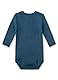 Sanetta Body langarm Blau aus Merinowolle & Seide | Hochwertiger und nachhaltiger Body für Mädchen & Jungen aus Wolle-Seide-Mix. Baby Body