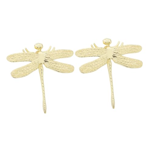 HORIALENCE 2個亜合製蜻蛉デザイン引き出し取っ手 アンティーク調キャビネットハンドル 田園風衣類収納家具用簡単取付けワードローブドアプル