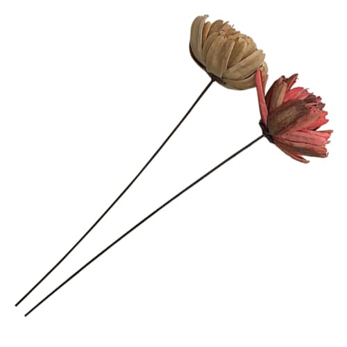 Ramo de Flores Secas 2 Piezas Rosas Preservadas Rosa y Beige miniatura 1