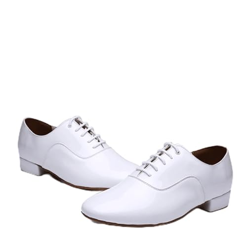 NRBMZYEN Zapatos de baile latino para hombre, zapatos de baile latino para hombre, zapatos de baile modernos para baile de tango, estándar nacional, zapatos de baile, Blanco, 44