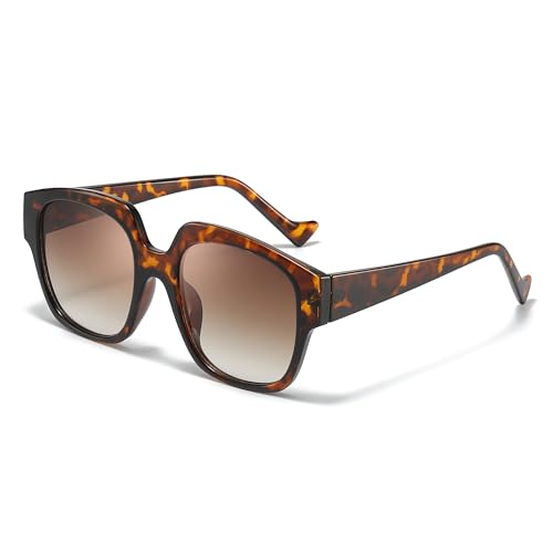 Chicid Retro Oversized Square Frame Sunglasses Womens, Classis Trendy Big Frame Sun Glasses UV Protection