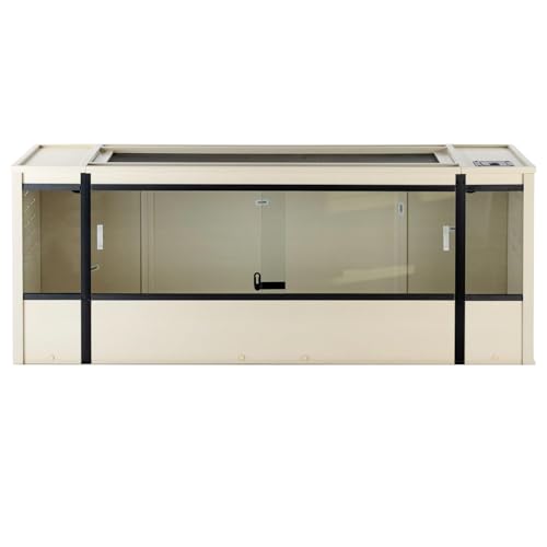 Image of New Age Pet ECOFLEX 60 inch Wide X-Large Reptile Habitat, Mojave Lounge for Snakes, Tortoises & Lizards in Maple, Black & Grey, Easy Assembly, Sliding Glass Doors & Mesh Top