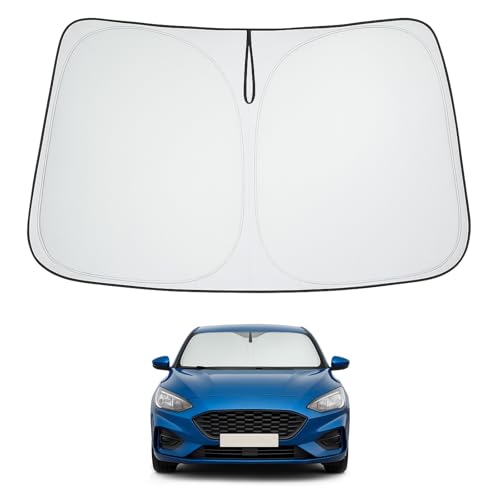Image of Proadsy 2026 Upgrade Front Windshield Sun Shade Foldable Sunshade Protector Custom Fit 2012-2018 Ford Focus S, RS, ST, SE, SEL, Titanium, Electric Sedan Hatchback Accessories