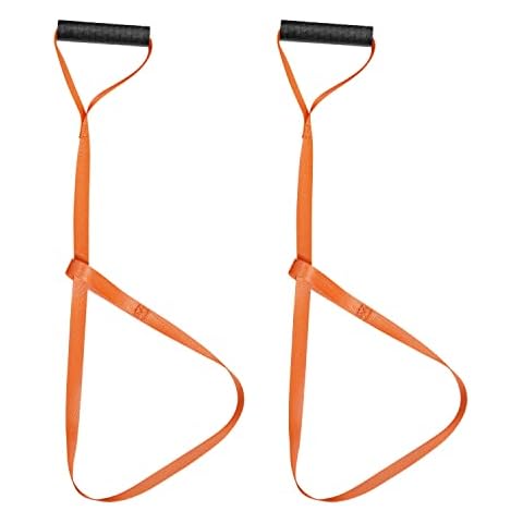 KINBOM 2pcs Deer Drag Harness, Orange Deer Puller Sled Rope with Self-Lock Loop and Easy-to-Grip Handle Deer Pull Strap Hunting Gear and Accessories for Men Hunting Cover
