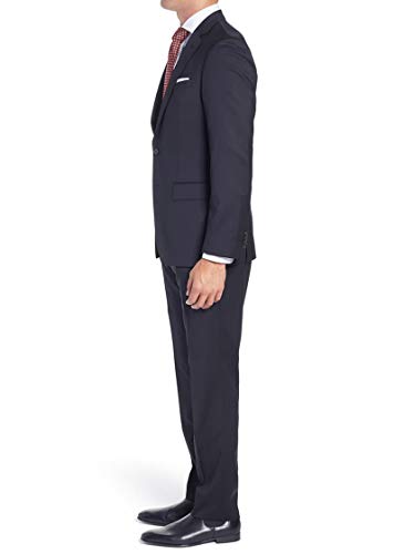 DTI Men's Classic Fit 2 Button Classic Fit Business Suit Two Piece Blazer Pant3