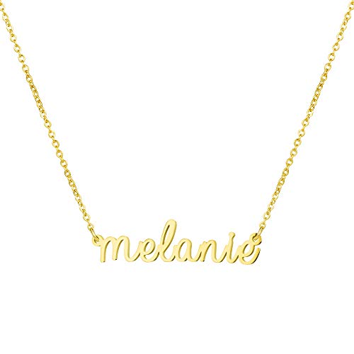 Yiyang Graduation Necklaces for Women Daughter Personalized Name Necklace 18K Gold Plated Stainless Steel Jewelry Birthday Gift for Women Melanie