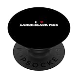 i heart breed farmer - pig i love, taglia l, nero popsockets popgrip intercambiabile