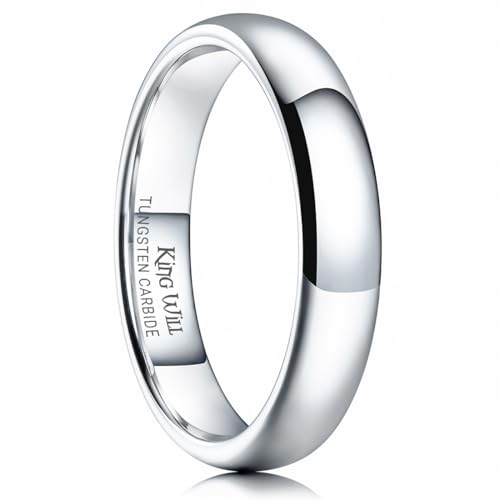Image of King Will Tungsten Carbide Wedding Band for Men Women Promise Rings for Couples Domed High Polish