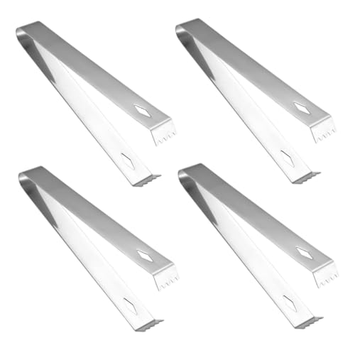 KICHOUSE Stainless Steel Ice Cube Tongs Set Ice Cube Clips Bar Sugar Tongs Strong Heat Resistant Easy to Operate