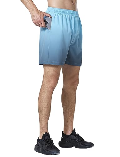 Image of EZRUN Men's 5 Inches Running Workout Shorts Quick Dry Lightweight Athletic Shorts with Liner Zipper Pockets