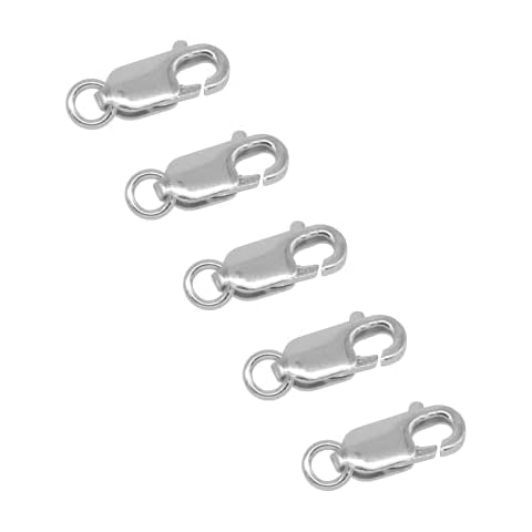 5X Genuine 925 Sterling Silver Lobster Claw Carabiner Clasp with Jump Ring (11.7mm) Cover