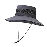 Roinaid Sombrero de pescador, sombrero de sol plegable para mujer, sombrero de safari para hombre, sombrero de pescador, sombrero de verano con ala ancha, de secado rápido y plegable, adecuado para