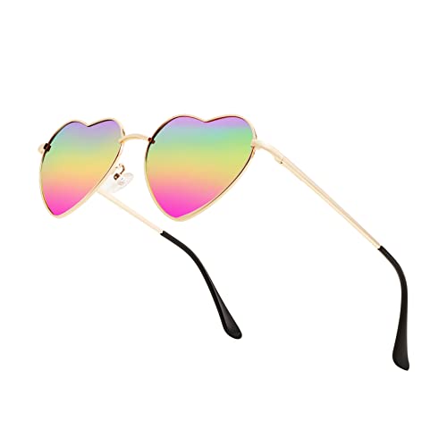 FEISEDY Polarized Heart Sunglasses Women Men Metal Frame Cute Lovely Glasses UV400 Protection B2375