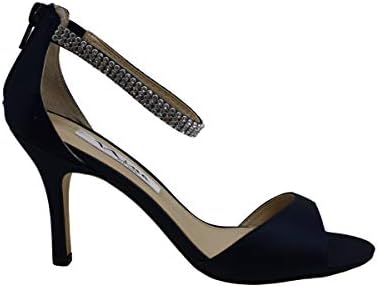 NINA Womens Volanda Satin Embellished Dress Sandals Navy 8.5 Medium (B,M) | Image 5