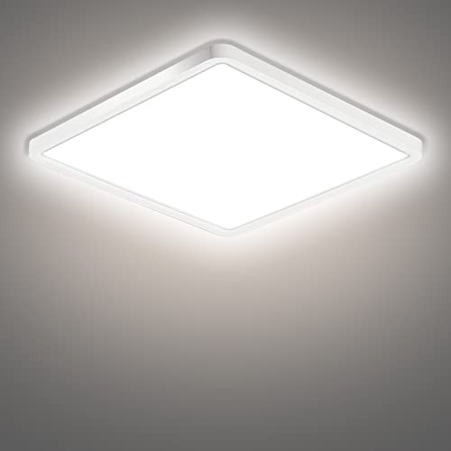 Plafonnier Led Carré 30x30 CM, Ouyulong Plafonnier Led 36W,Étanche IP44, 4100LM ,Blanc Naturel 4500K, Lumiere Led Plafond Utilisé Dans La Salle De Bain Cuisine Chambre Salon Couloir Balcon Garage Cover