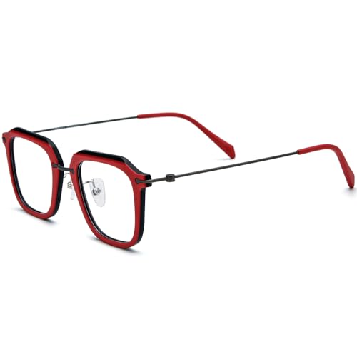 Image of FONEX Acetate Titanium Glasses Frame Men 2024 New Square Eyeglasses Spectacles Eyewear F85843