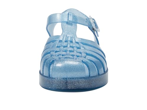 Mini Melissa Girls Possession Shiny (Little Big Kid) Fisherman Sandal, Glitter Blue, 122