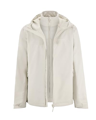 Kapten & Son Everyday 3in1 Jacket Sandstone L | Regenjacke Damen & Herren Beige mit herausnehmbarer Fleecejacke | Outdoor Jacke mit 10.000 mm Wassersäule, aktungsaktiv,...