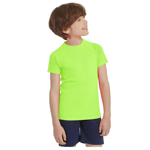 Boys UPF 50+ Rash Guard Neon Shirt Quick Dry Swim Shirts Short Sleeve UV Sun Protection Shirt for Kids Teens4