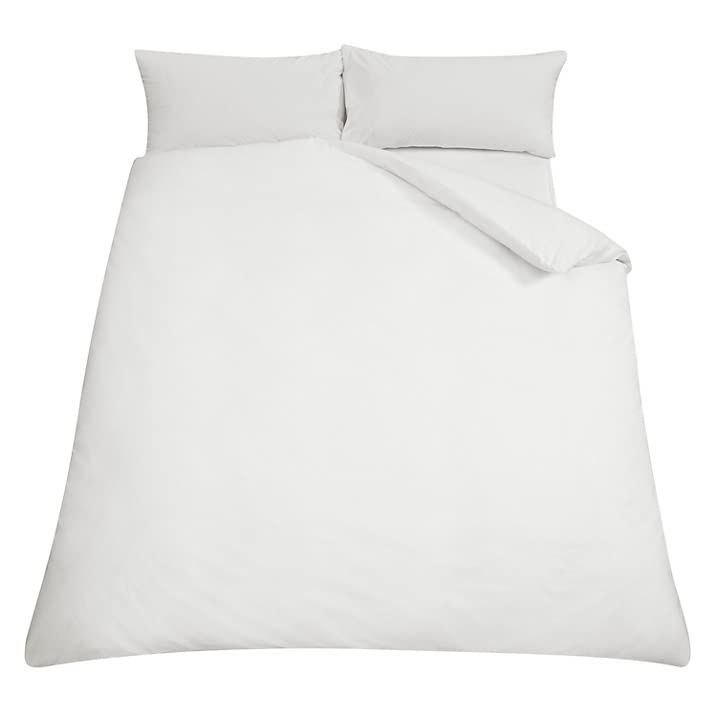 RAYYAN LINEN Duvet Cover Set – Soft Brushed Microfibre Bedding – Quilt Cover with Pillowcases – Multiple Colours (White, Double)