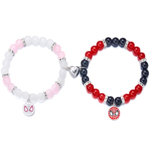 Image of Spiderman Kitty Magnetic Friendship Bracelets, Couple's Bracelets, Valentine's Day Gifts for BFF, BF, GF, Women, Men, Girls, Kids