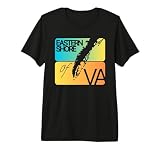 Eastern Shore Map Outline Virginia Chincoteague Assateague Premium Tri-blend T-Shirt