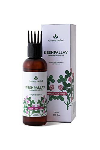 Avimee Herbal Keshpallav Hair Growth Oil, Treats Premature Grey Hair, Baldness,Dandruff, No Parabens, Sulfates, Mineral Oil, 150 Herbs, 50 Cold-Pressed & Essential Oils (100 Ml)(1.5 Months) #TOP12
