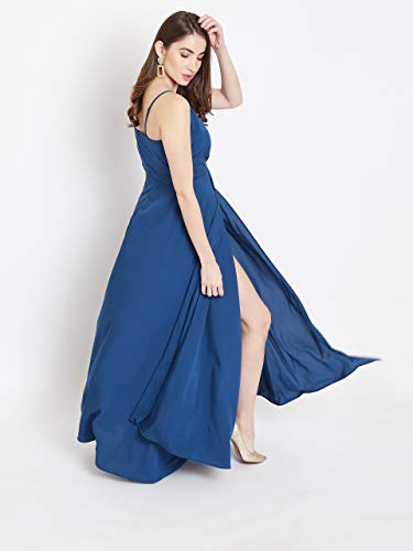 Image of Berrylush Red Solid V Neck Maxi Dress