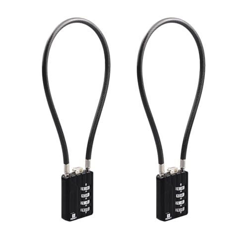 RESET-204 4-stelliges Kabelschloss Zahlenschloss mit 30 cm Drahtseil, 5 mm...