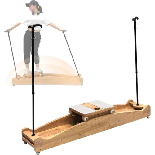 Image of Indoor Ski Simulator Fitness Machine,Multi-Function Elliptical Cross Trainer with Height Adjustable Armrest, Ski Stability Core Trainer Load-Bearing About 150kg,Leg Exercise Equipment
