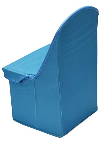 Image of Folding Storage Toy Box Seat Stool for Kids (729) Blue 24.50x21x40 CM Fibreboard