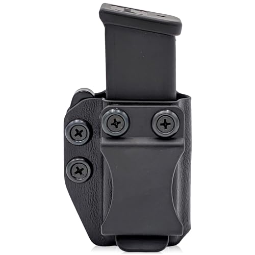 Rounded Magazine Holster Fits: 9MM/40SW Double Stack - IWB or OWB Mag Holder Spare Mag Carrier American Made Black Kydex Concealment Express