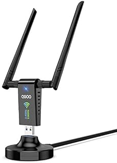 WiFi Adapter 1750mbps,QGOO Wireless USB Adapter Dual Band 2.4GHz/450Mbps 5GHz/1300Mbps High Gain 5dBi Antennas USB 3.0 Wireless Network Adapter for Desktop Laptop PC Windows XP/7/8/8.1/10/11